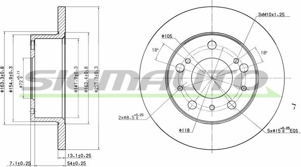 SIGMAUTO DBA117S - Brake Disc autospares.lv