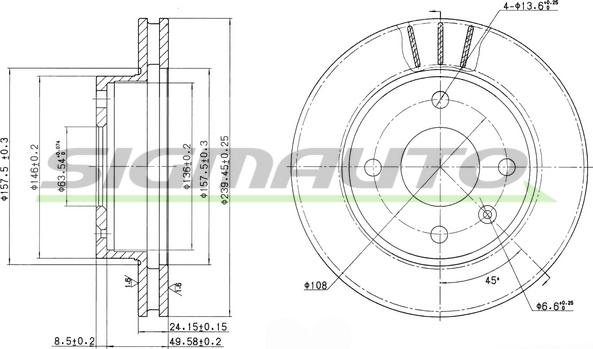 SIGMAUTO DBA183V - Brake Disc autospares.lv