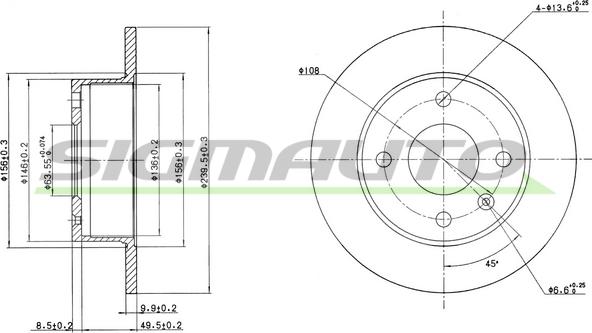 SIGMAUTO DBA135S - Brake Disc autospares.lv