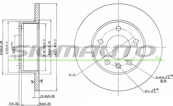 SIGMAUTO DBA131S - Brake Disc autospares.lv