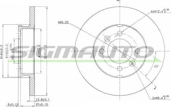 SIGMAUTO DBA123S - Brake Disc autospares.lv