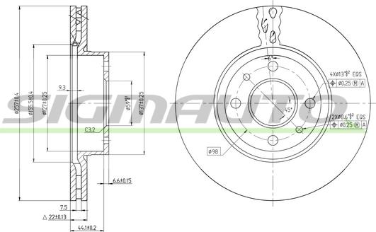 SIGMAUTO DBA178V - Brake Disc autospares.lv