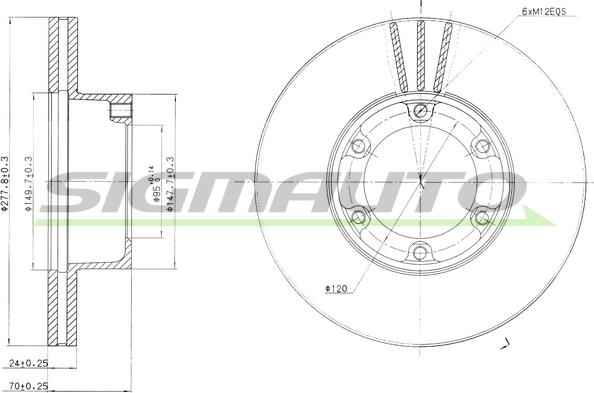 SIGMAUTO DBA172V - Brake Disc autospares.lv