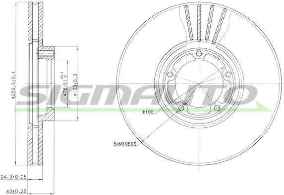 SIGMAUTO DBA849V - Brake Disc autospares.lv