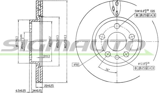 SIGMAUTO DBA842V - Brake Disc autospares.lv