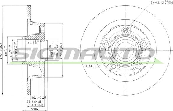 SIGMAUTO DBA855S - Brake Disc autospares.lv