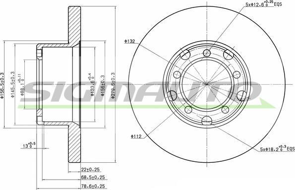 SIGMAUTO DBA853S - Brake Disc autospares.lv