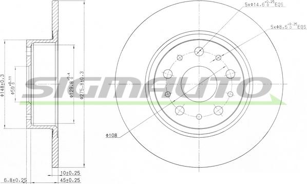 SIGMAUTO DBA805S - Brake Disc autospares.lv