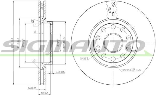 SIGMAUTO DBA802V - Brake Disc autospares.lv