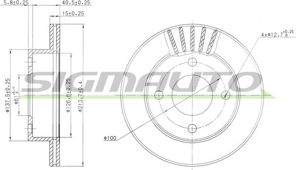 SIGMAUTO DBA807V - Brake Disc autospares.lv