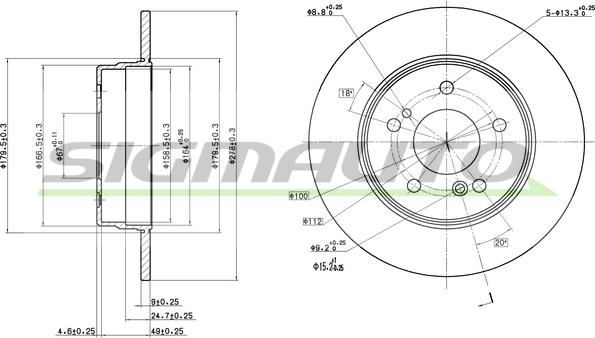 SIGMAUTO DBA819S - Brake Disc autospares.lv