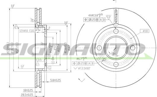 SIGMAUTO DBA812V - Brake Disc autospares.lv