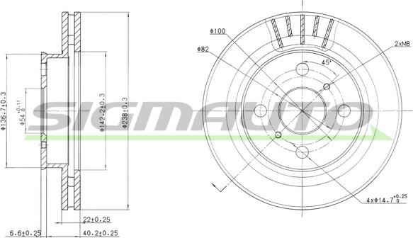 SIGMAUTO DBA880V - Brake Disc autospares.lv