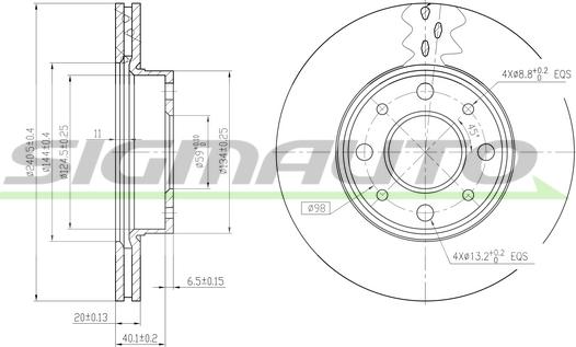 SIGMAUTO DBA888V - Brake Disc autospares.lv