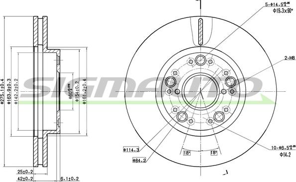 SIGMAUTO DBA883V - Brake Disc autospares.lv