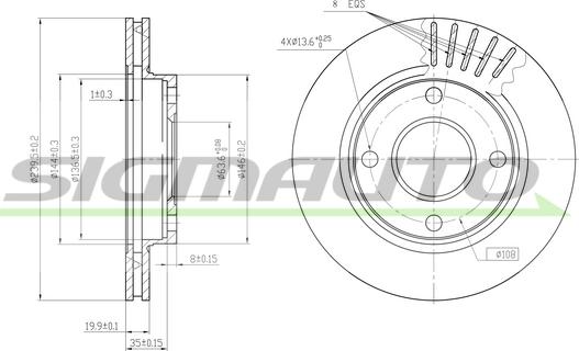 SIGMAUTO DBA887V - Brake Disc autospares.lv