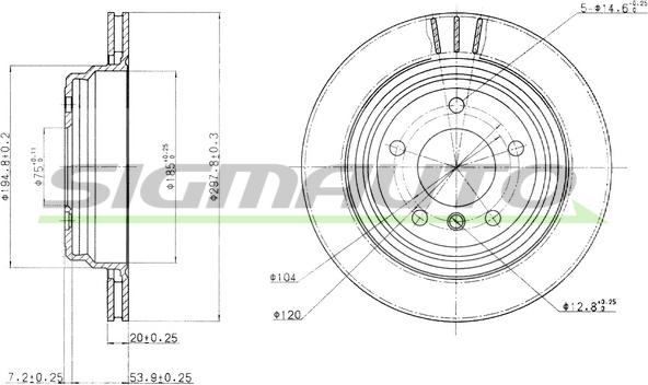 SIGMAUTO DBA836V - Brake Disc autospares.lv