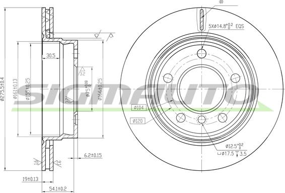 SIGMAUTO DBA831V - Brake Disc autospares.lv