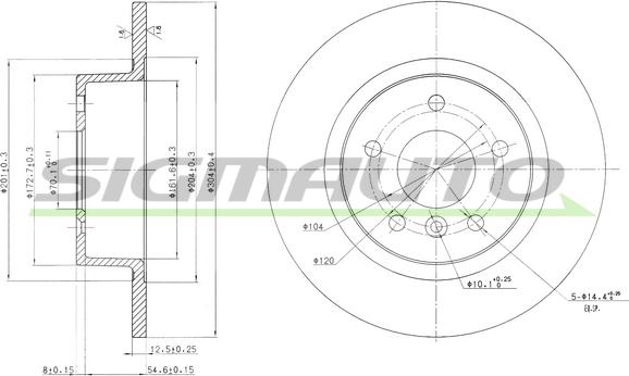 SIGMAUTO DBA874S - Brake Disc autospares.lv