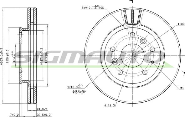 SIGMAUTO DBA395V - Brake Disc autospares.lv