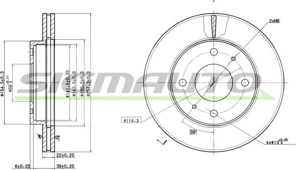 SIGMAUTO DBA390V - Brake Disc autospares.lv