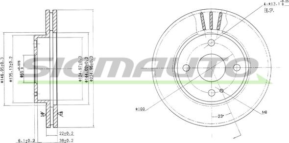 SIGMAUTO DBA393V - Brake Disc autospares.lv