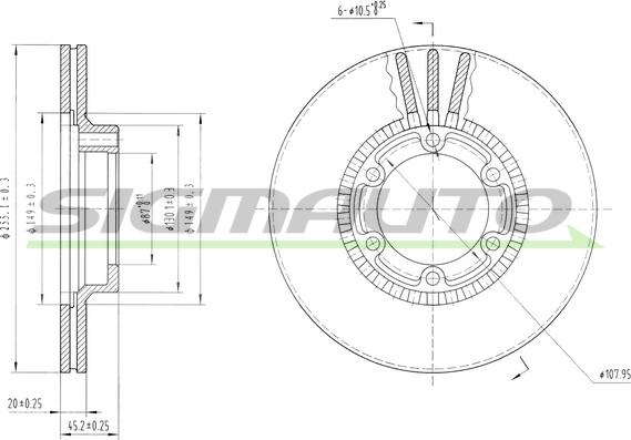 SIGMAUTO DBA392V - Brake Disc autospares.lv