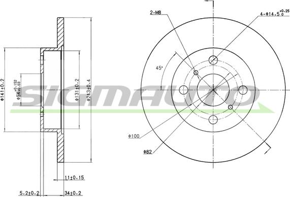 SIGMAUTO DBA346S - Brake Disc autospares.lv