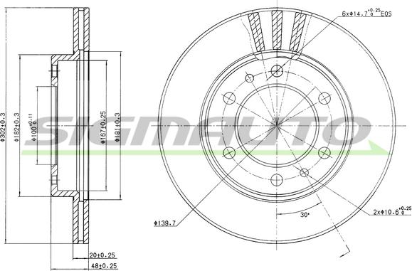 SIGMAUTO DBA347V - Brake Disc autospares.lv