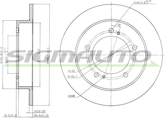 SIGMAUTO DBA351S - Brake Disc autospares.lv