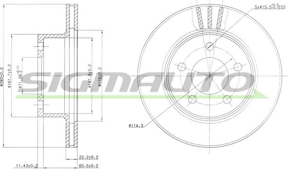 SIGMAUTO DBA367V - Brake Disc autospares.lv