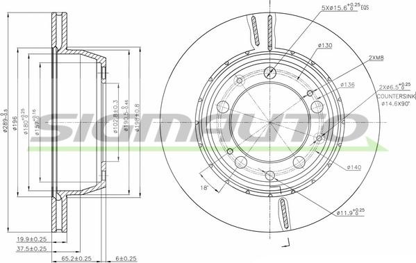 SIGMAUTO DBA314V - Brake Disc autospares.lv