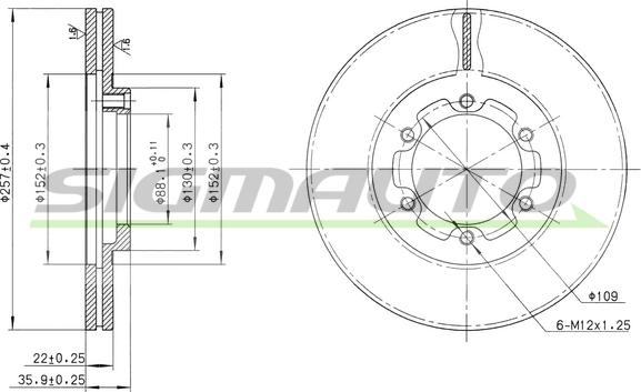 SIGMAUTO DBA385V - Brake Disc autospares.lv