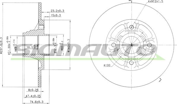 SIGMAUTO DBA333S - Brake Disc autospares.lv