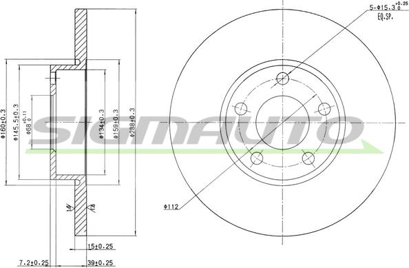 SIGMAUTO DBA324S - Brake Disc autospares.lv