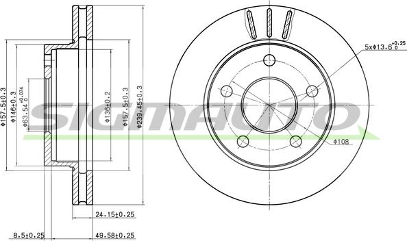 SIGMAUTO DBA370V - Brake Disc autospares.lv