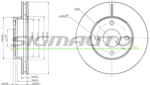 SIGMAUTO DBA371V - Brake Disc autospares.lv