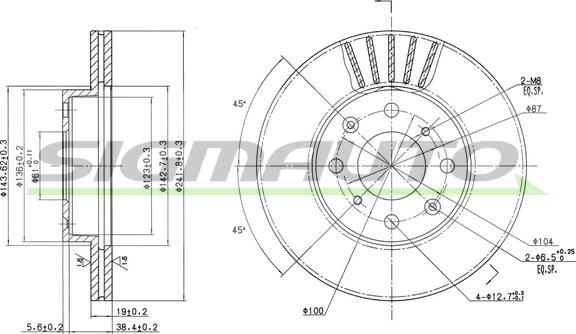 SIGMAUTO DBA377V - Brake Disc autospares.lv