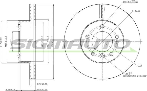 SIGMAUTO DBA295V - Brake Disc autospares.lv