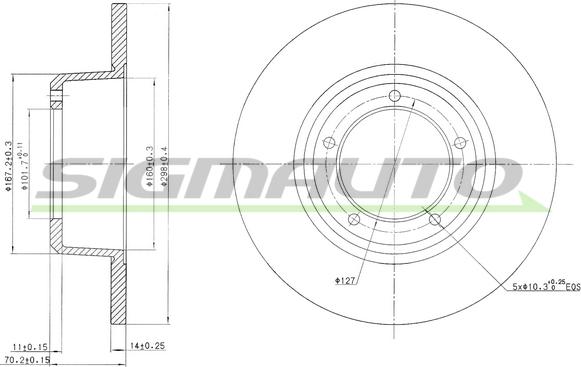 SIGMAUTO DBA246S - Brake Disc autospares.lv