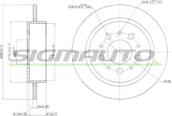 SIGMAUTO DBA241S - Brake Disc autospares.lv