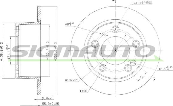 SIGMAUTO DBA247S - Brake Disc autospares.lv