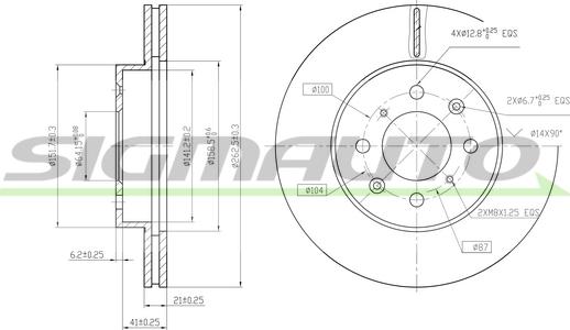 SIGMAUTO DBA261V - Brake Disc autospares.lv