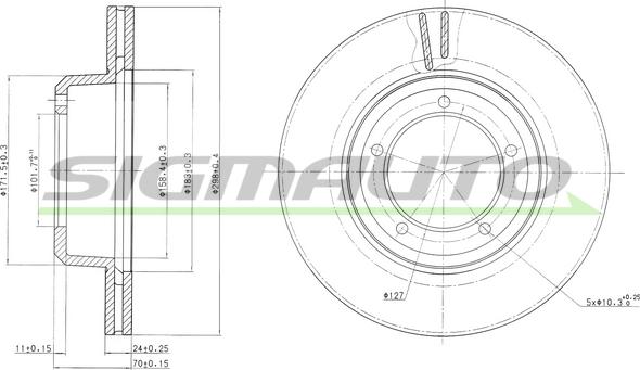 SIGMAUTO DBA262V - Brake Disc autospares.lv