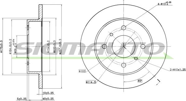 SIGMAUTO DBA267S - Brake Disc autospares.lv