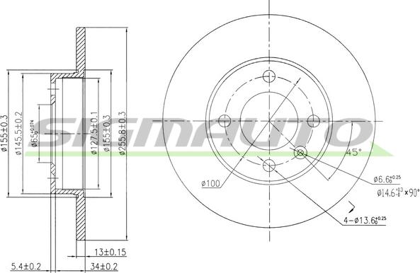 SIGMAUTO DBA205S - Brake Disc autospares.lv