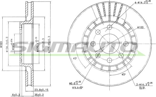 SIGMAUTO DBA206V - Brake Disc autospares.lv