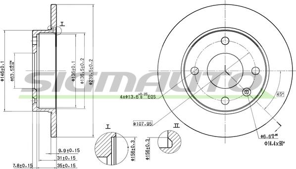 SIGMAUTO DBA208S - Brake Disc autospares.lv