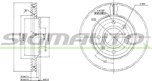 SIGMAUTO DBA214V - Brake Disc autospares.lv