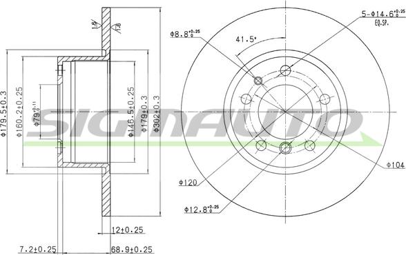 SIGMAUTO DBA210S - Brake Disc autospares.lv